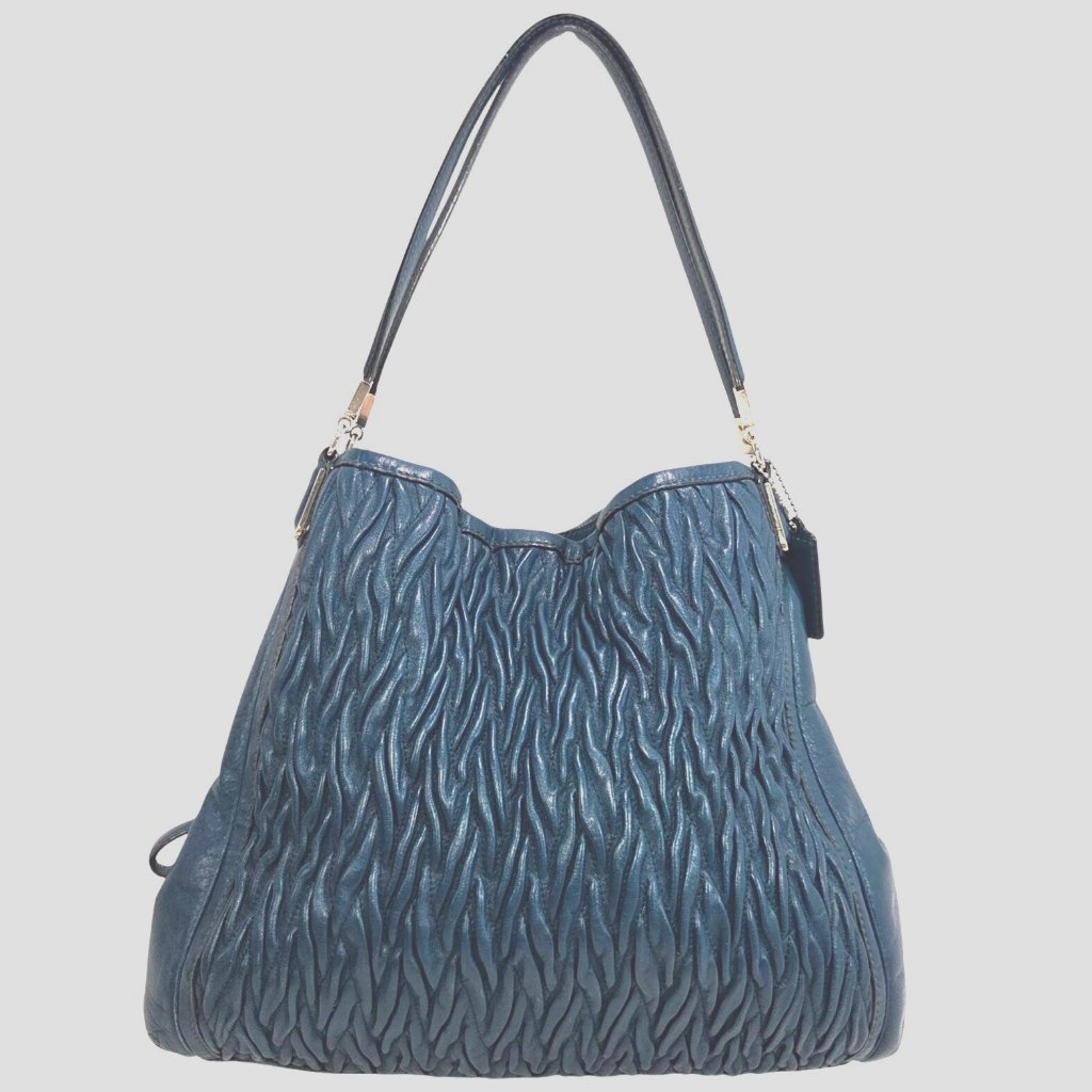Coach 2013 Teal Madison Phoebe Gathered Twist Leather Shoulder Bag No. 26257